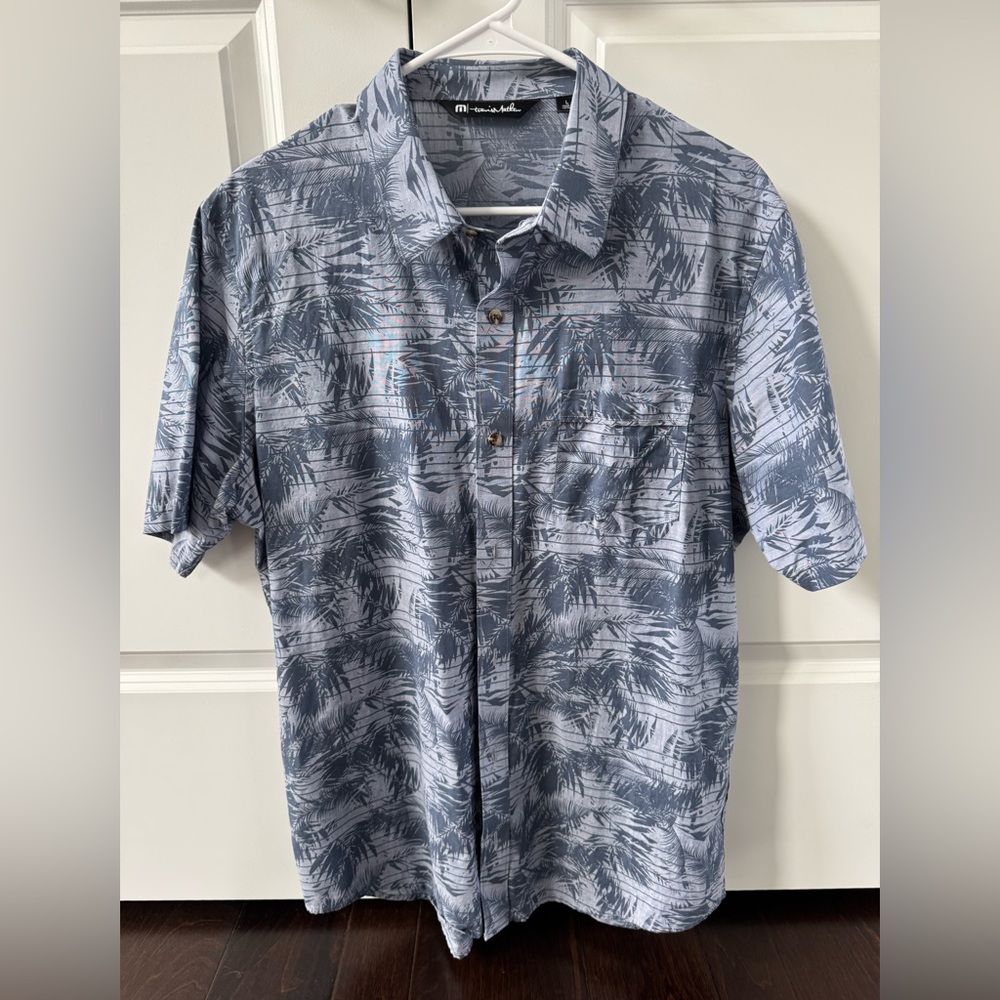 Travis Mathew Gray Patterned Casual Shirt